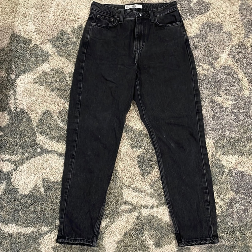 Topshop black mom jeans size 28